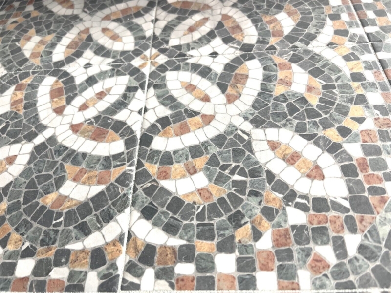 Mosaic Tile Interlocking Curves Mosaic Look Matte Finish Mediterranean