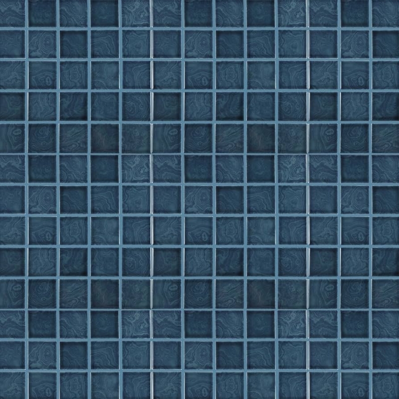 Mosaic Tile Marbled Texture Glossy Porcelain Deep Blue Mosaic Tile