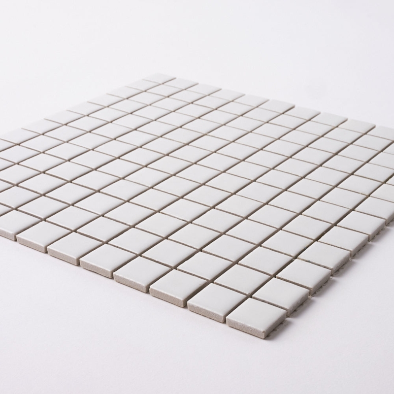 Mosaic Tile Off White Matte Square Grid Minimalist Sheet