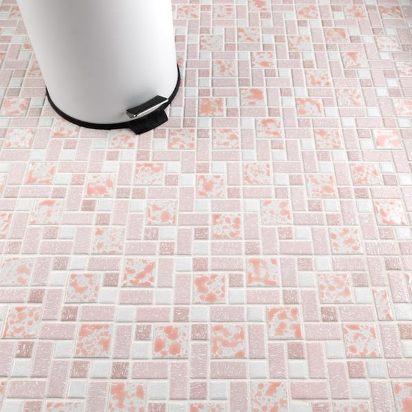 Mosaic Tile Porcelain Speckled Pattern Grid Layout