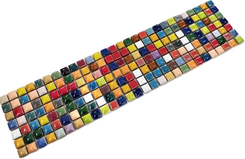 Mosaic Tile Sheet Glossy Mini Square Colorful Backsplash