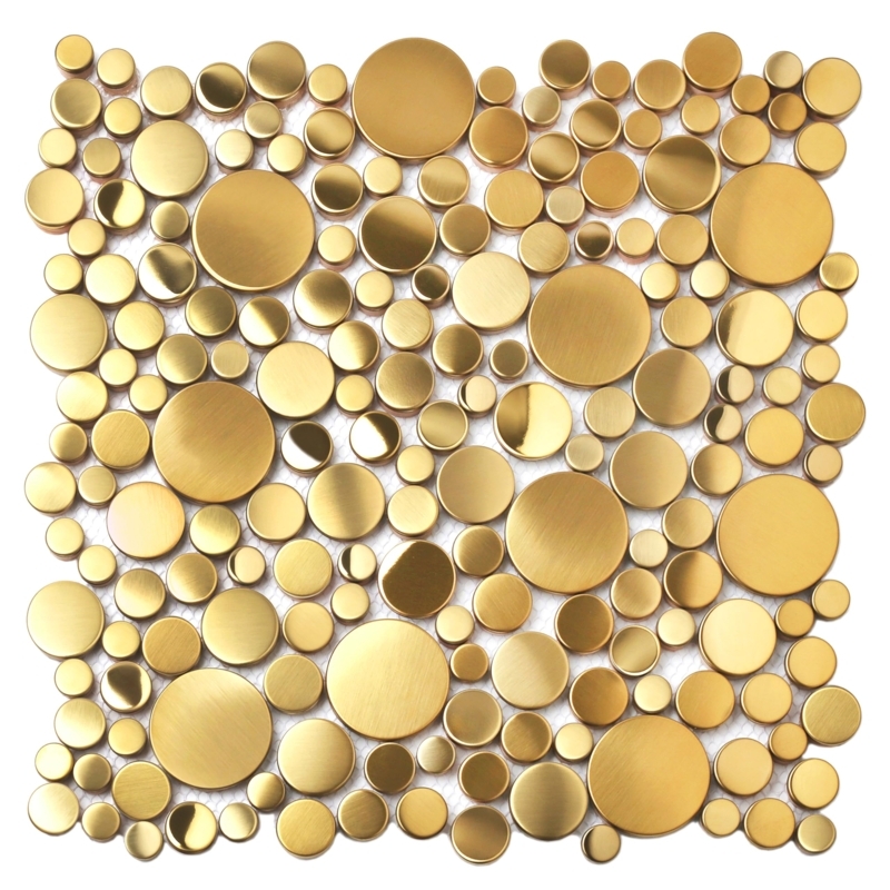 Mosaic Tile Sheet Varying Circular Diameters Penny Round Bubble Tile