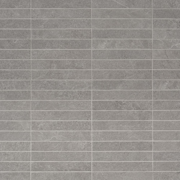 Mosaic Tile Silver Gray Stacked Tile Backsplash Matte Finish