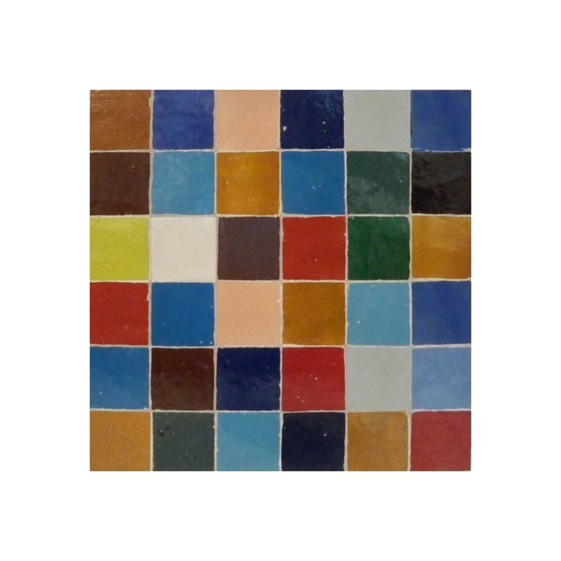 Mosaic Tile Zellige Style Multi Color Glossy Moroccan Backsplash