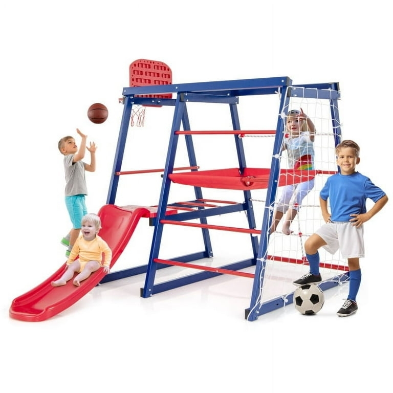 Multi-Sport Toddler Activity Center with Soccer Goal and Metal Frame