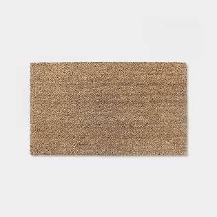 Natural Fiber Doormat Coarse Texture Minimalist Tan Coir Like