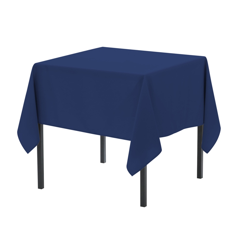 Navy Blue Square Tablecloth 72x72 Polyester, Matte Finish