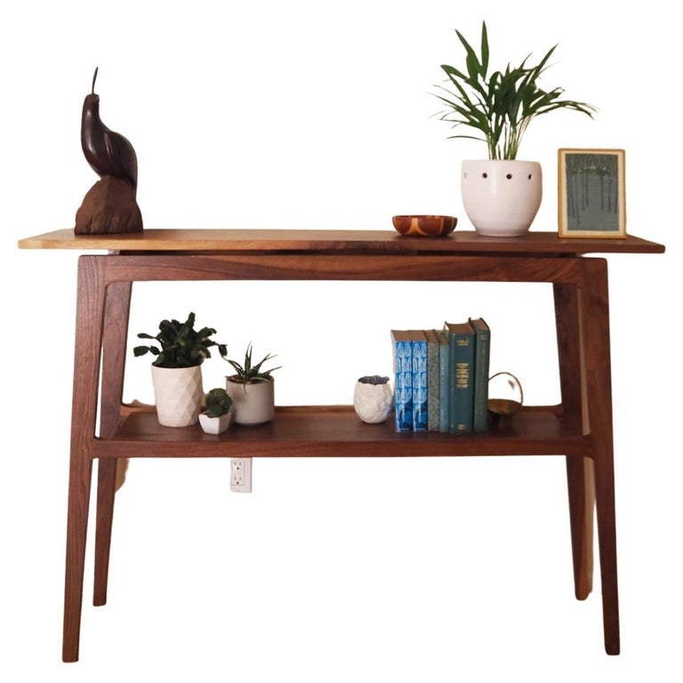 Open Frame Console Table with Angled Legs and Lower Shelf