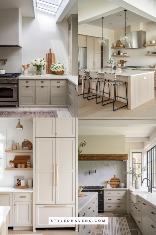 Organic Modern Kitchen Cabinetry with Natural Wood Accents (67 characters)