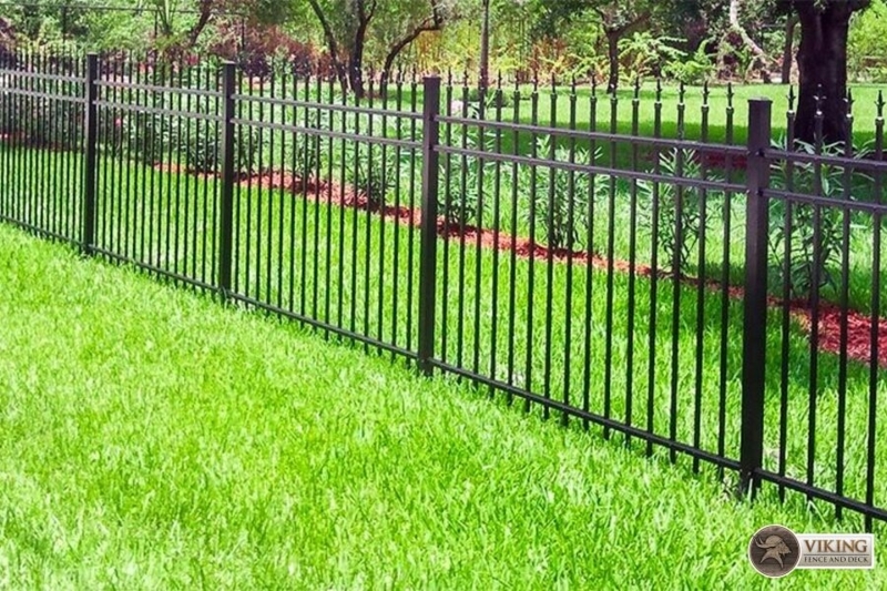 Ornamental Metal Fencing with Decorative Finial Tops