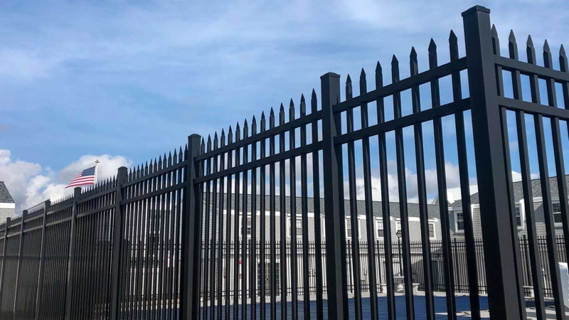 Ornamental Metal Picket Fence with Spear Top Finials