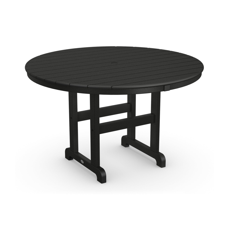 Outdoor Dining Table Black Synthetic Lumber Counter Height Slatted Top