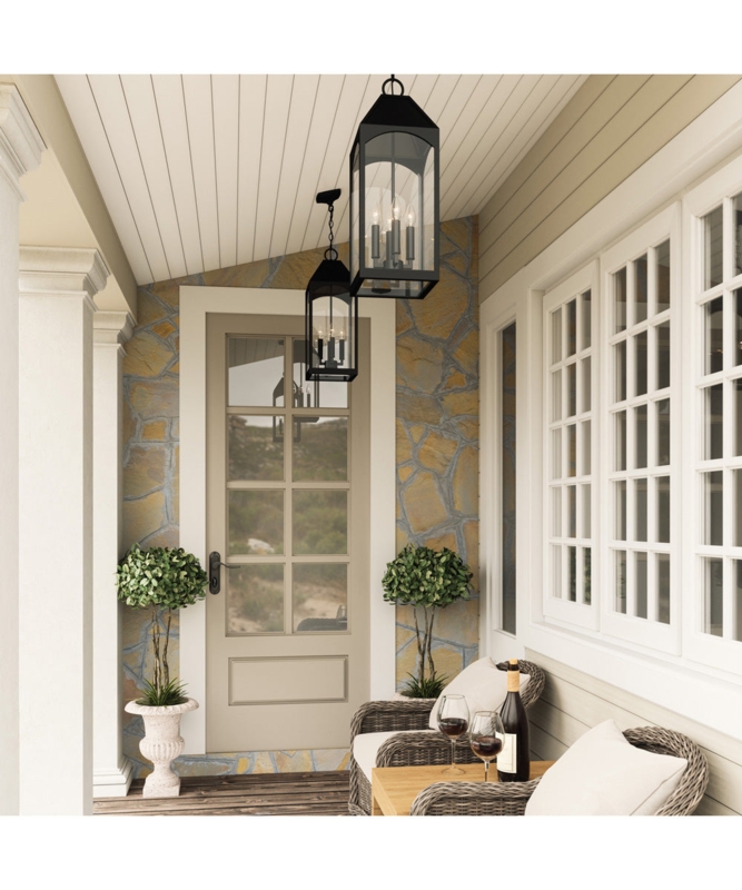 Outdoor Hanging Lantern Oversized Candelabra Style with Clear Glass