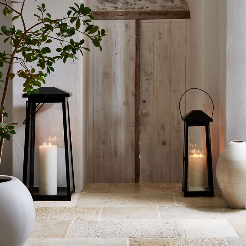 Outdoor Lantern Matte Black Oversized Silhouette Rustic Entryway Lighting