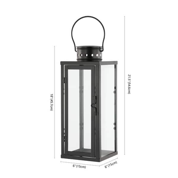 Outdoor Lantern Oversized Circular Handle Rectangular Vented Top