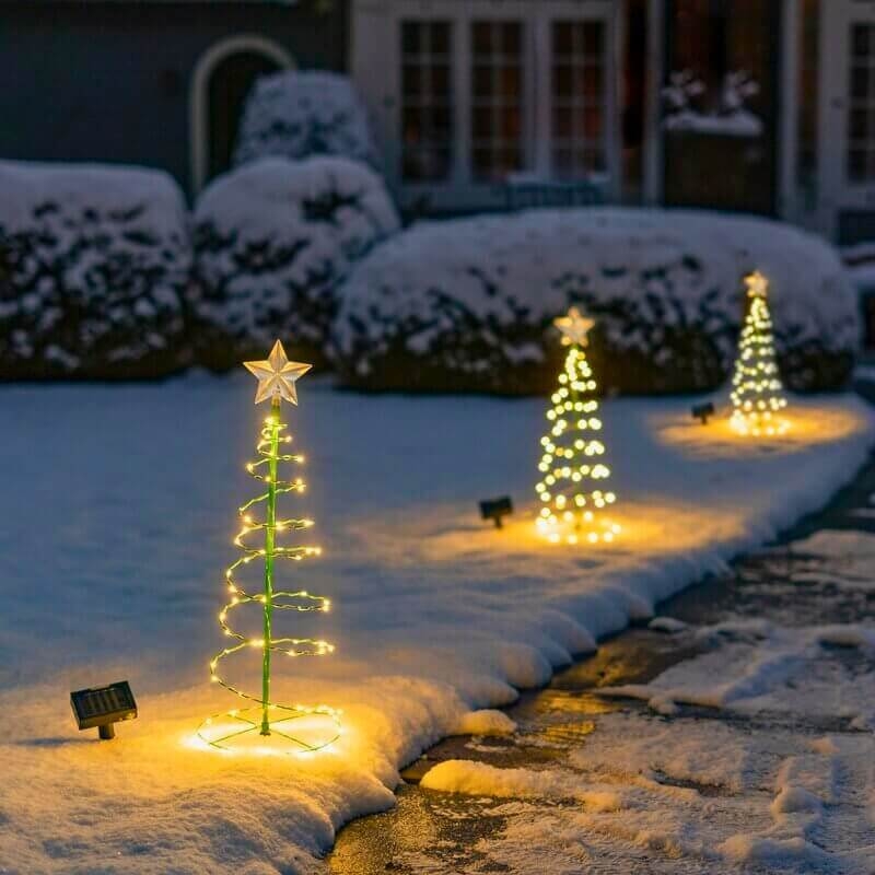 Outdoor Lighted Decoration Spiral Silhouette Star Topper Warm
