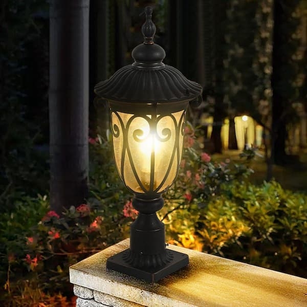 Outdoor Post Lantern Bubble Glass Vintage Style Traditional Lighting