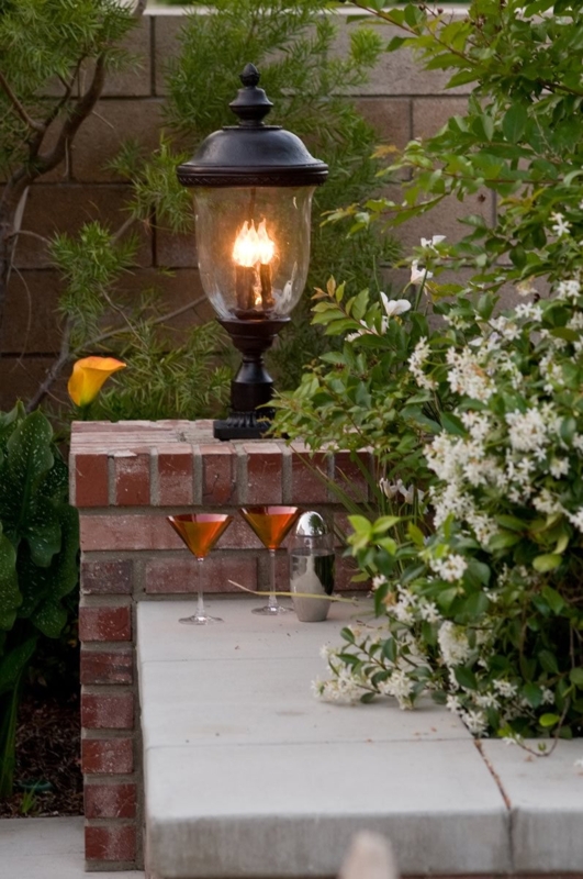 Outdoor Post Lantern Three Light Bronze Carriage House Lantern