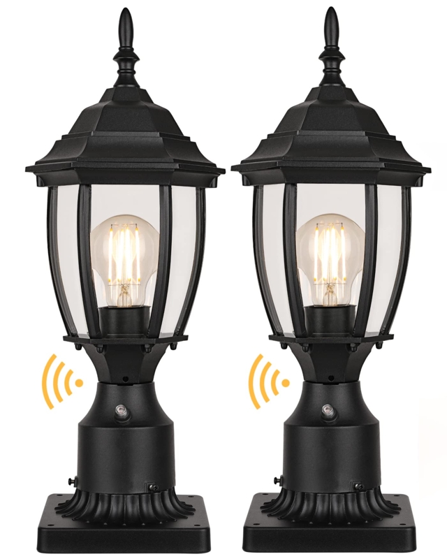 Outdoor Post Light Pier Mount Dusk to Dawn Matte Finish Finial