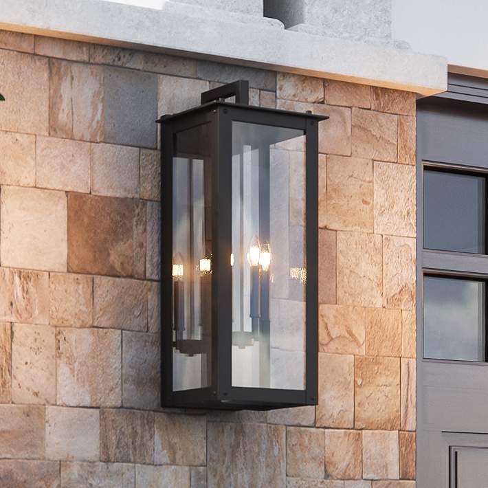 Outdoor Wall Lantern Oversized Scale Four Lights Modern Transitional