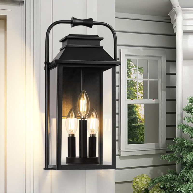 Outdoor Wall Lantern Three Light Interior Candelabra Traditional