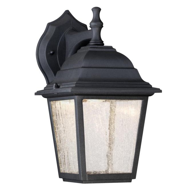 Outdoor Wall Lantern Tiered Roof Seeded Glass Decorative Finial Classic