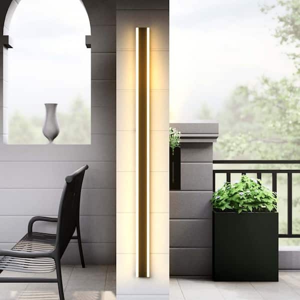 Outdoor Wall Light Linear Silhouette Ultra Slim Width Warm Side Glow