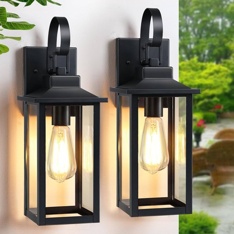 Outdoor Wall Light Top Decorative Loop Rectangular Sconce