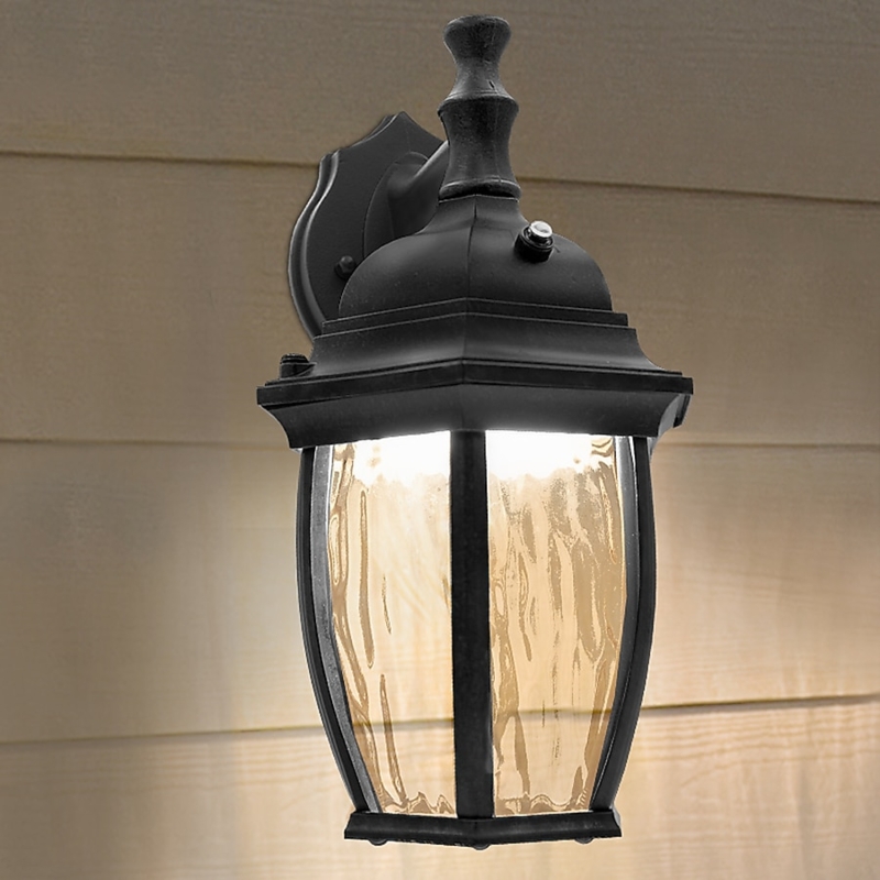 Outdoor Wall Light Water Glass Integrated LED Dusk to Dawn Traditional