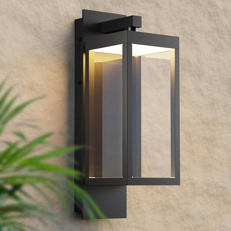Outdoor Wall Sconce Rectangular Silhouette Minimalist Porch Light