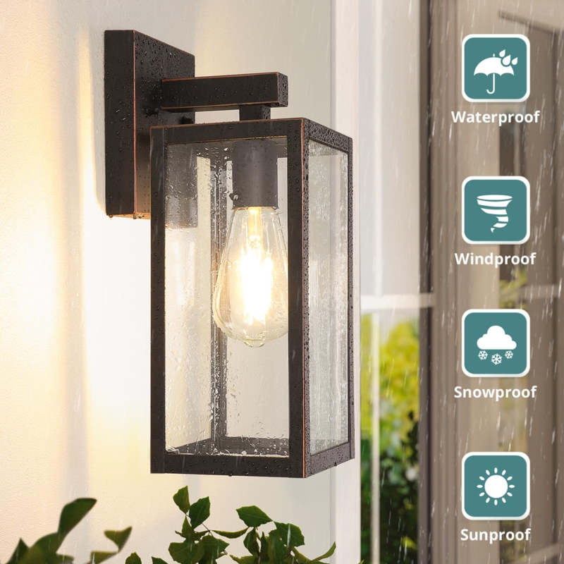 Outdoor Wall Sconce Vintage Bulb Oil Rubbed Bronze Finish Industrial