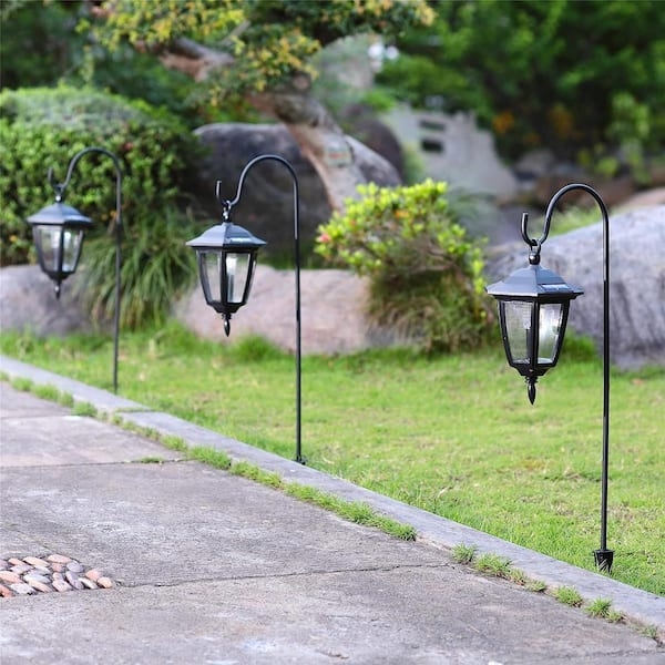 Path Light Stake Mount Shepherd Hook Matte Black Classic Walkway
