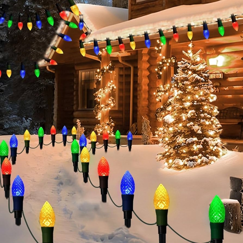 Pathway Lights Faceted Surface C9 Bulb Shape Diamond Texture