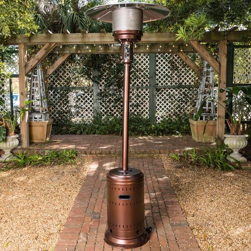 Patio Heater, Aged Chestnut Finish & Mushroom Reflector