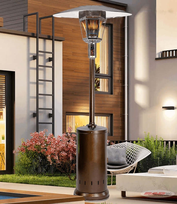 Patio Heater, Antique Bronze with Real Flame Visual & Glass