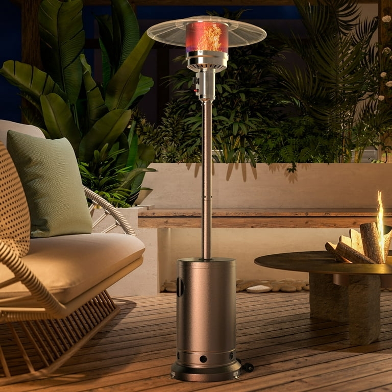 Patio Heater, Bronze with Glass Dome Flame & 48000 BTU