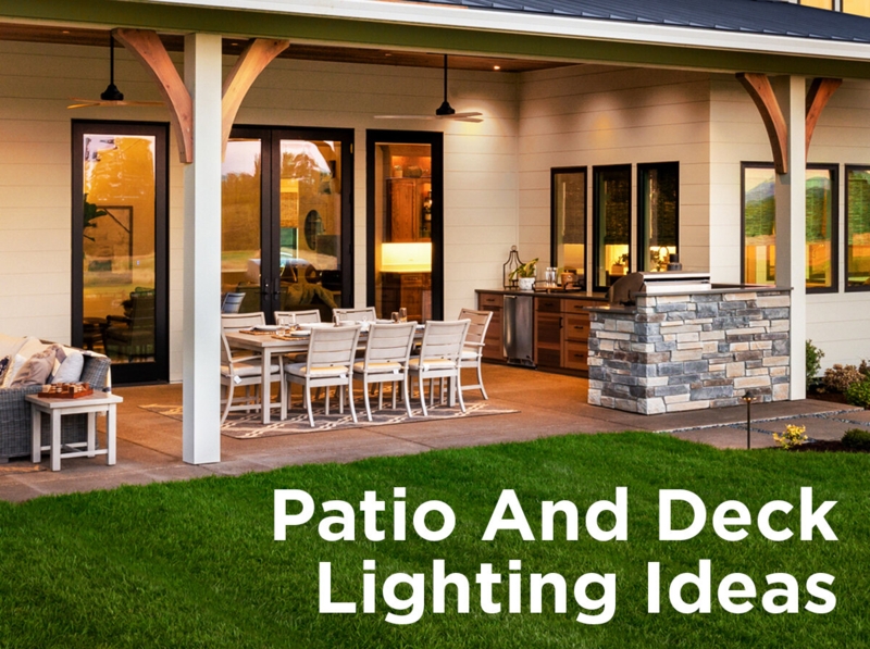 Patio Lighting with Integrated Fan Lighting and Outdoor Kitchen