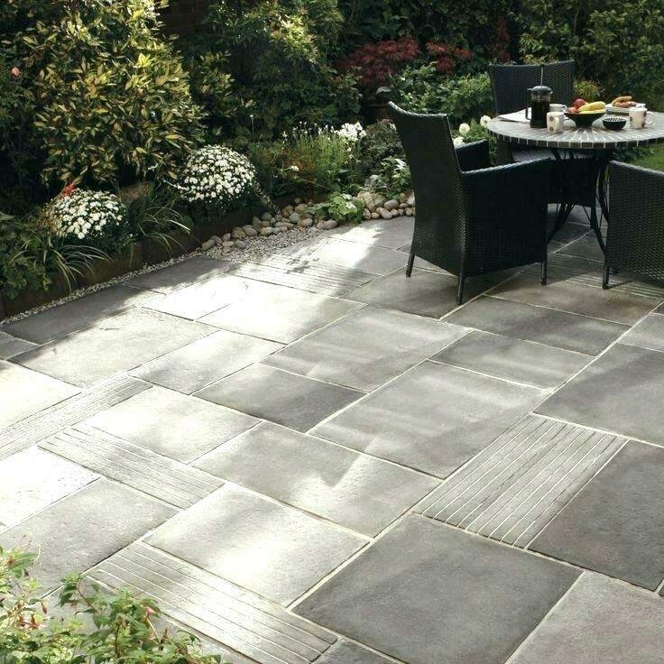 Patio Pavers: Ribbed Tile Sections, Large-Scale Grey, Modern Garden