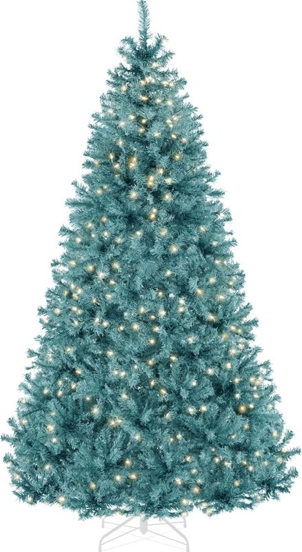 Peacock Blue Christmas Tree Pre-Lit Full Silhouette Whimsical