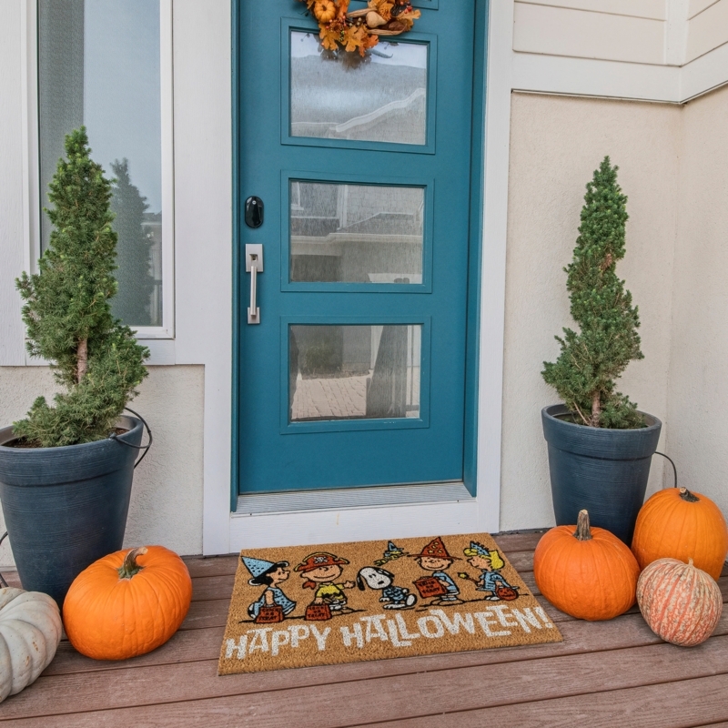 Peanuts Character Holiday Doormat, Festive Printed Graphics on Coir
