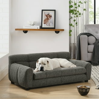 Pet Bed Chenille-Like Fabric Charcoal Gray Sofa Style