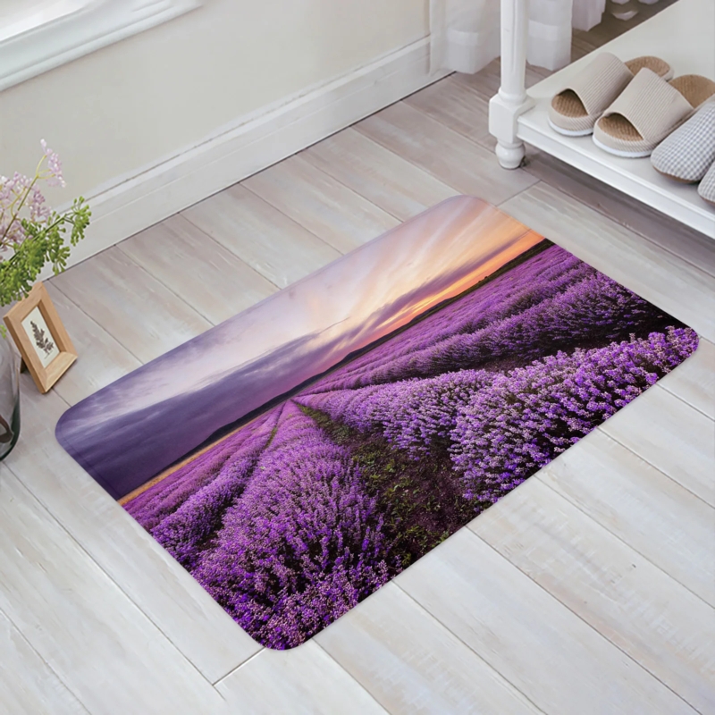 Photographic Field Doormat Sunset Colors Rounded Corners Nature