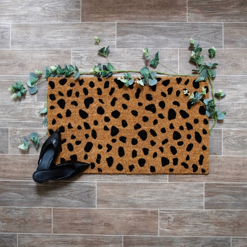 Playful Coir Doormat featuring Modern Dalmatian Pattern