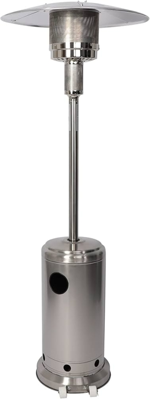 Polished Stainless Patio Heater, Portable Propane Outdoor Heater.