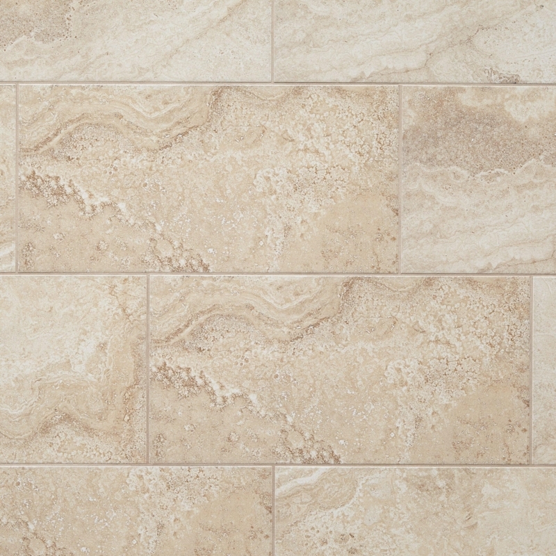 Porcelain Tile Swirling Vein Pattern Polished Beige Rectangular Format
