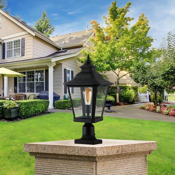 Post Lantern Column Mount with Vintage Edison Bulb
