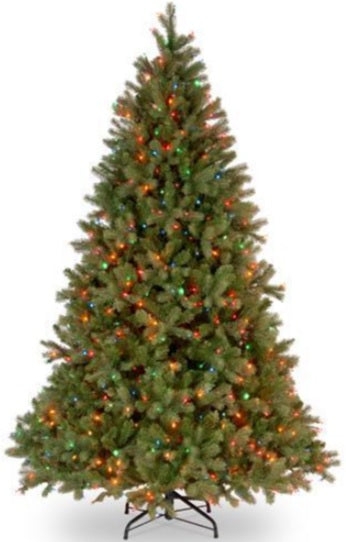 Pre-Lit Full Profile Fir Tree Multicolored Lights Cone Shape