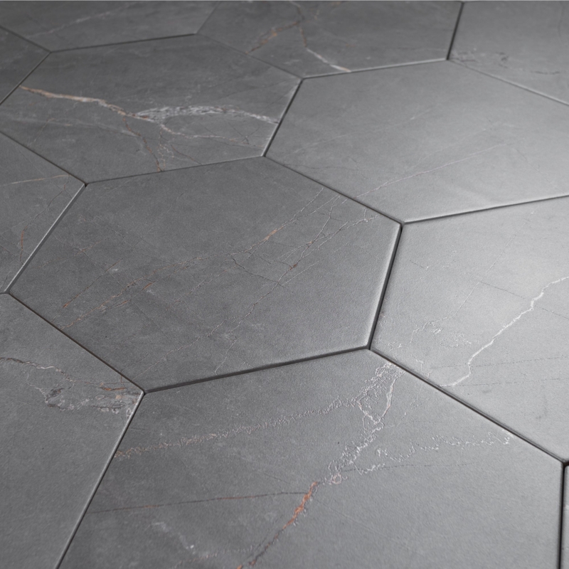 PU-DGH8 Pulpis Dark Gray 7.7" x 8.9" Hexagon Porcelain Patterned Wall  Tile  Generation