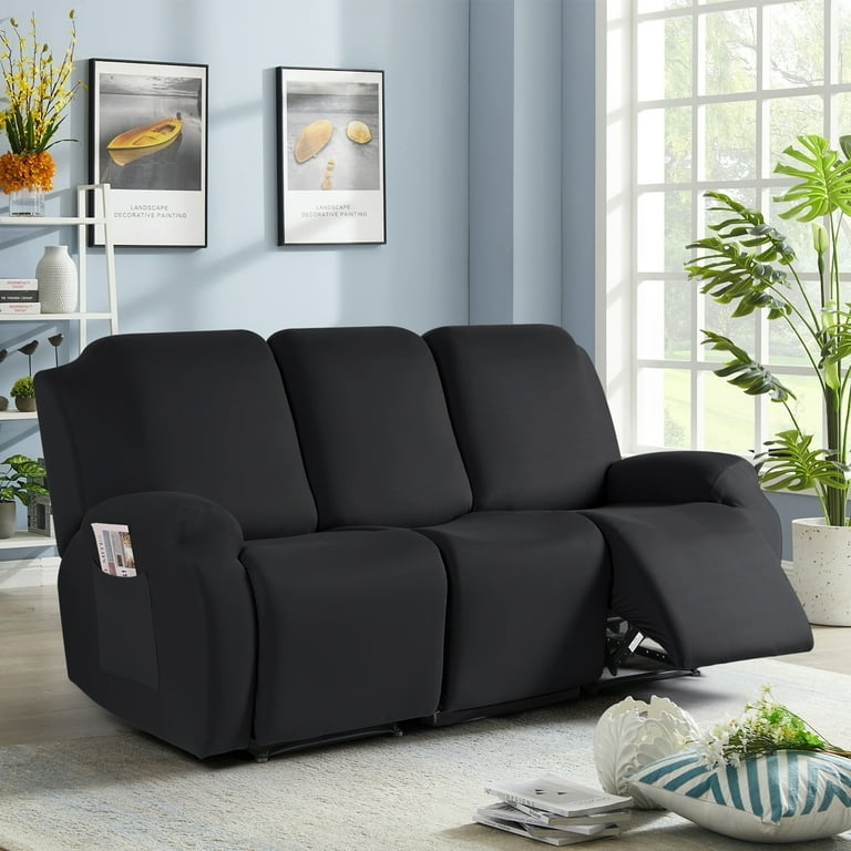 Recliner Sofa Slipcover Side Pockets Stretch Fit Footrest Cover