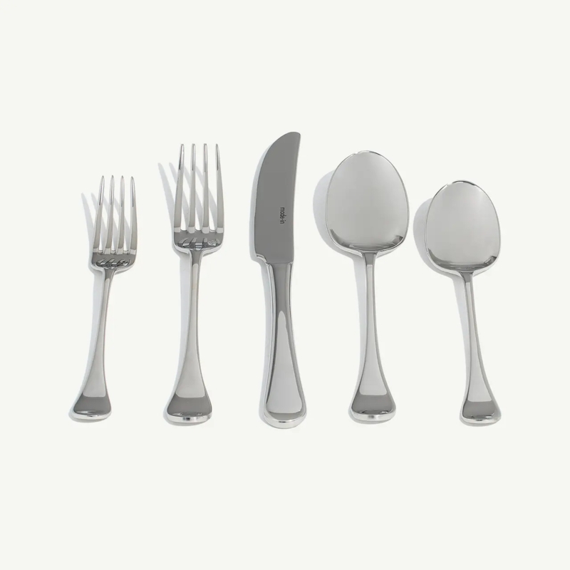 Refined Minimalist Flatware Set Teardrop Handles Weighted Base